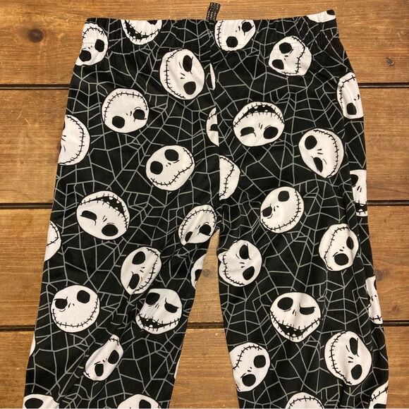 Nightmare Before Christmas Jack Skellington Black Pajama Joggers Medium NWT - Picture 5 of 7